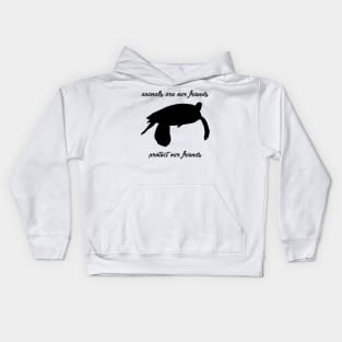 protect our friends - sea turtle Kids Hoodie